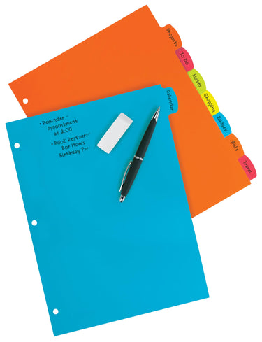Avery Big Tab Write & Erase Durable Plastic Dividers for 3 Ring Binders, 8-Tab Set, Bright Multicolor, 1 Set (16130)